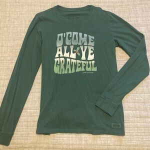 Life is Good LS Women’s Crusher-Lite T-shirt, large, green, new with tags